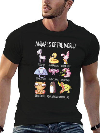 Animals of the World T-Shirt Funny Graphic Tee