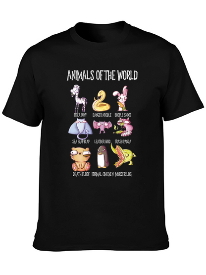 Animals of the World T-Shirt Funny Graphic Tee