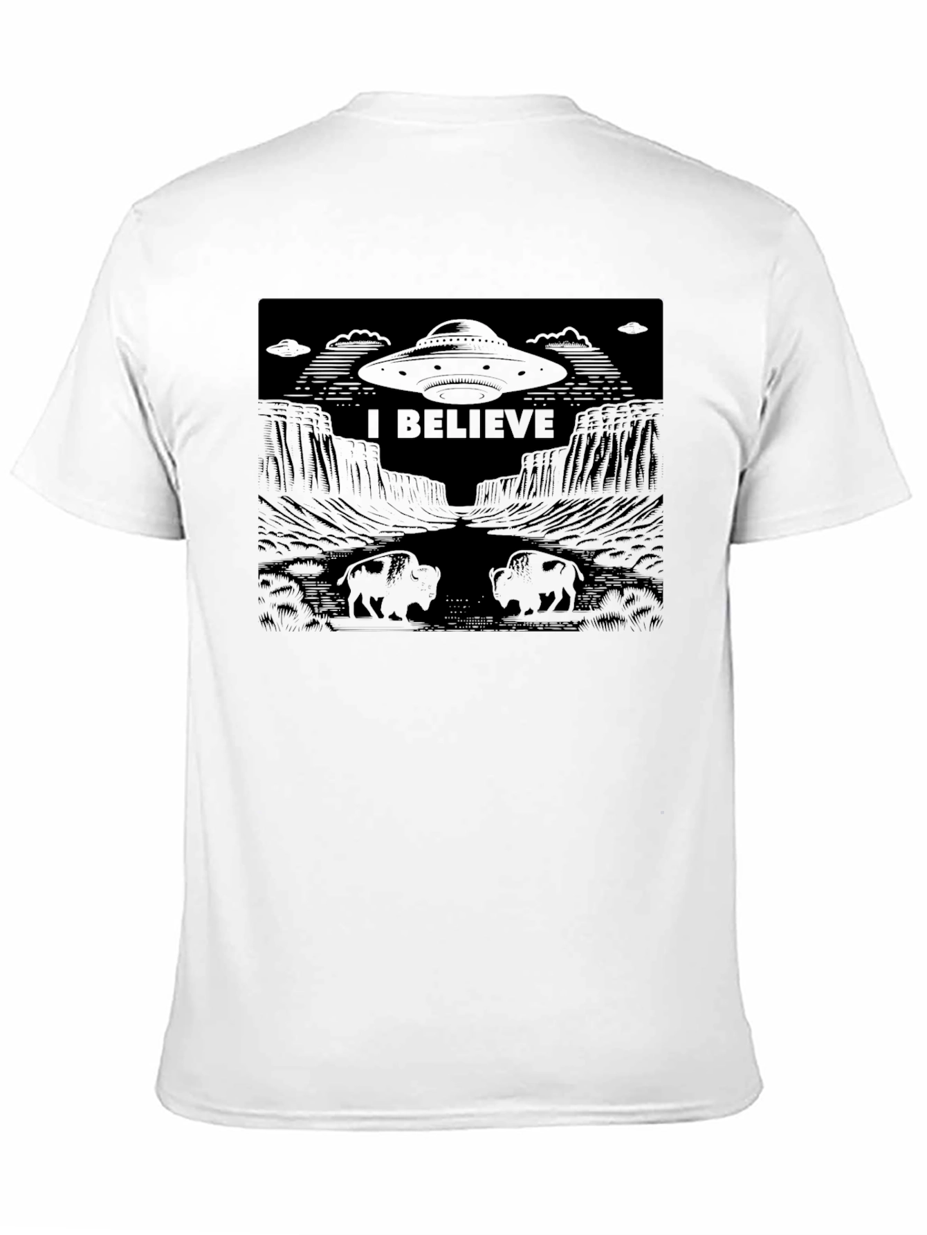 I Believe UFO Graphic T-Shirt - Black