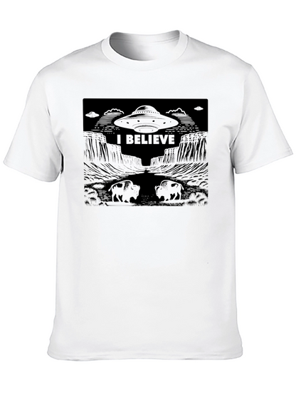 I Believe UFO Graphic T-Shirt - Black