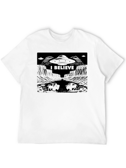 I Believe UFO Graphic T-Shirt - Black