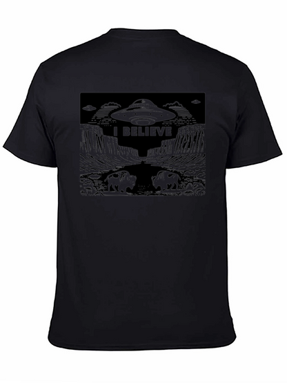 I Believe UFO Graphic T-Shirt - Black
