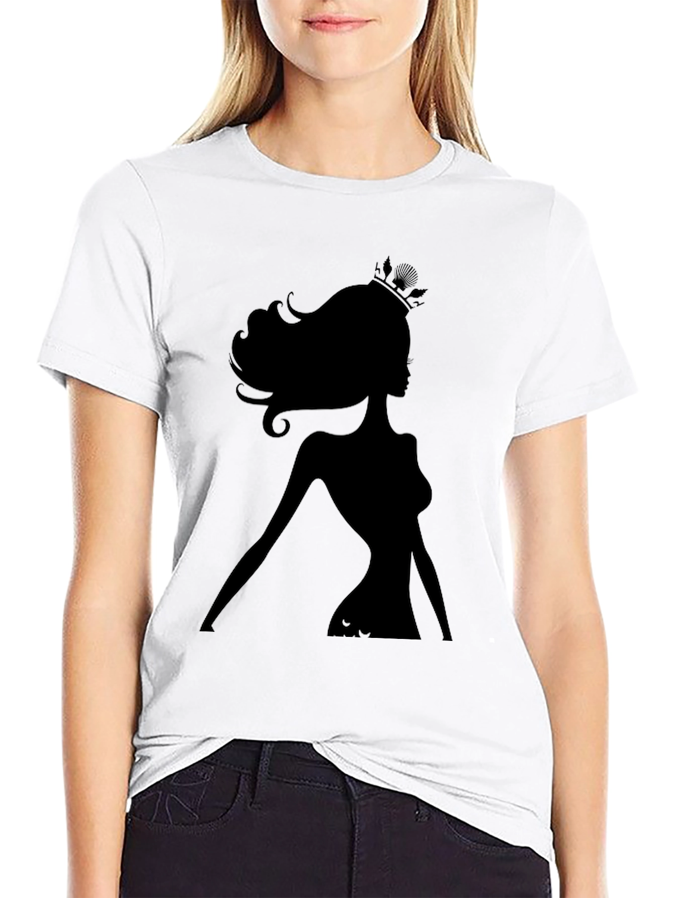 Silhouette Queen Graphic Tee - Black