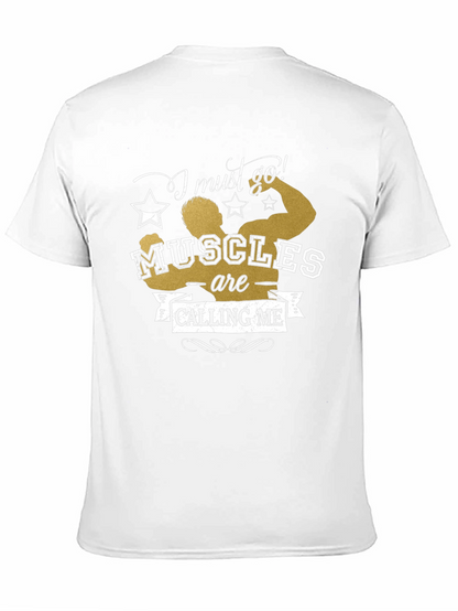 Muscles Calling Me Black Graphic Tee