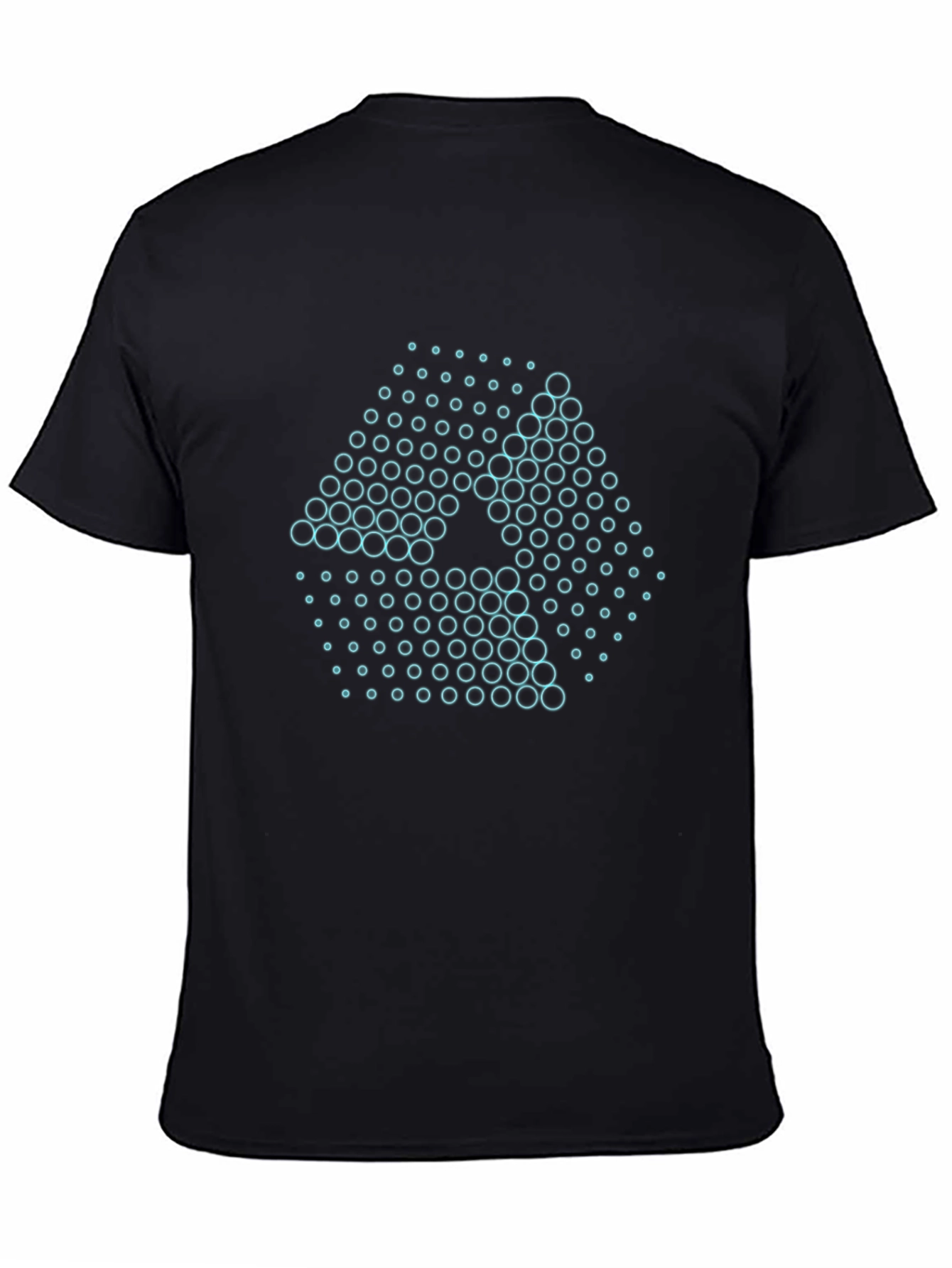 Abstract Circle Pattern T-Shirt - Black