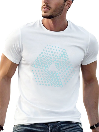 Abstract Circle Pattern T-Shirt - Black