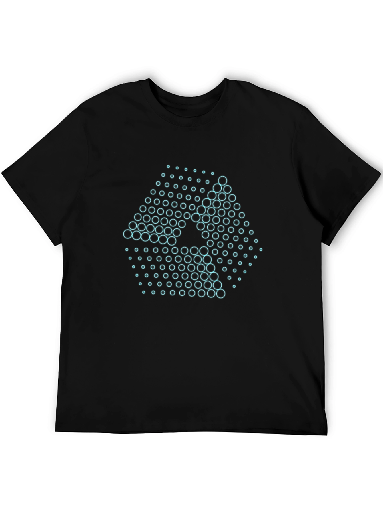 Abstract Circle Pattern T-Shirt - Black