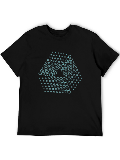 Abstract Circle Pattern T-Shirt - Black