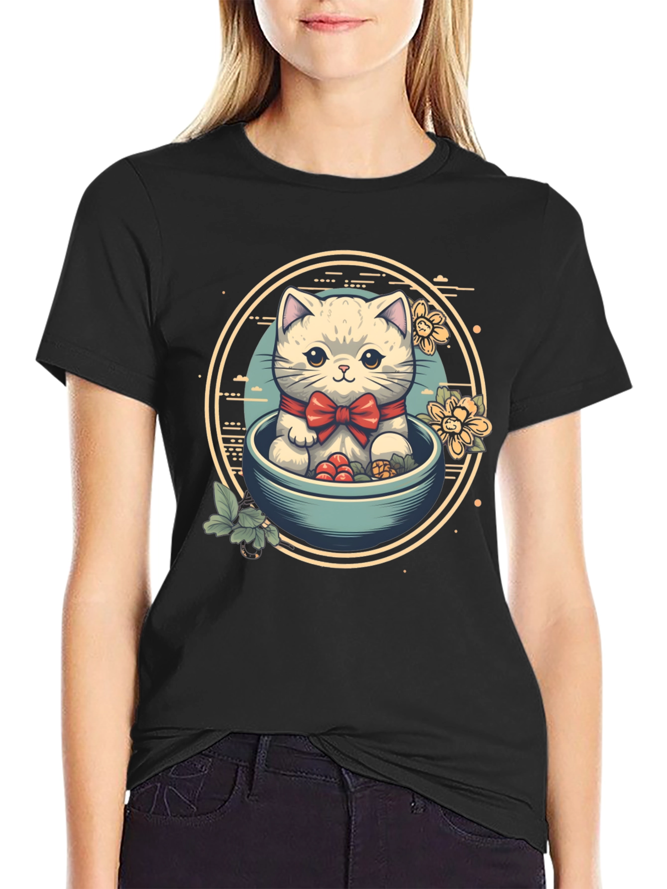 Cute Kitten Bowl T-Shirt