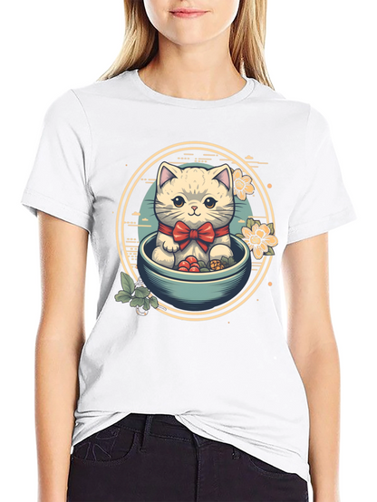 Cute Kitten Bowl T-Shirt