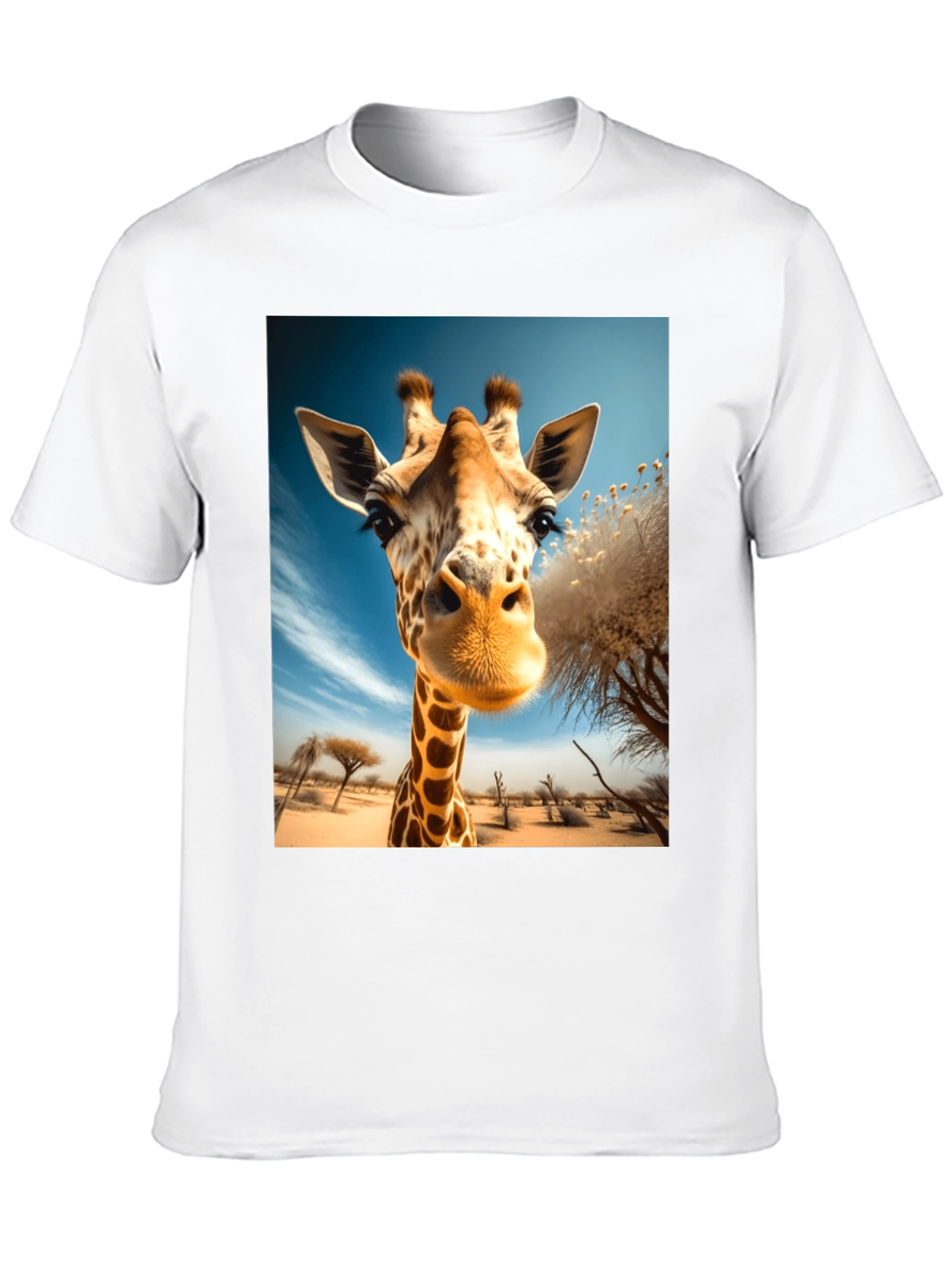 Giraffe Portrait Graphic Tee - Black Unisex Shirt
