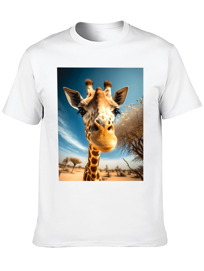 Giraffe Portrait Graphic Tee - Black Unisex Shirt