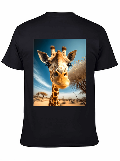 Giraffe Portrait Graphic Tee - Black Unisex Shirt