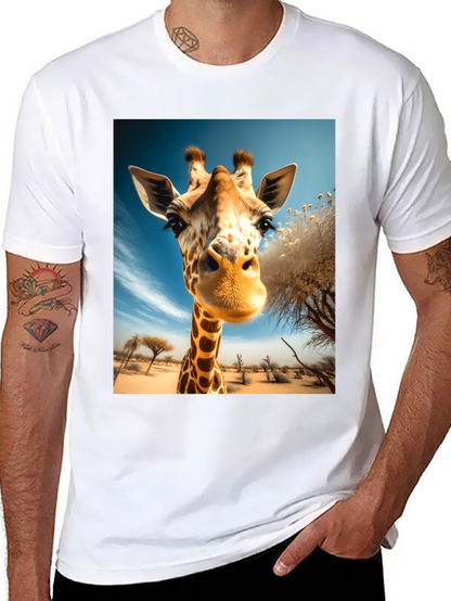 Giraffe Portrait Graphic Tee - Black Unisex Shirt