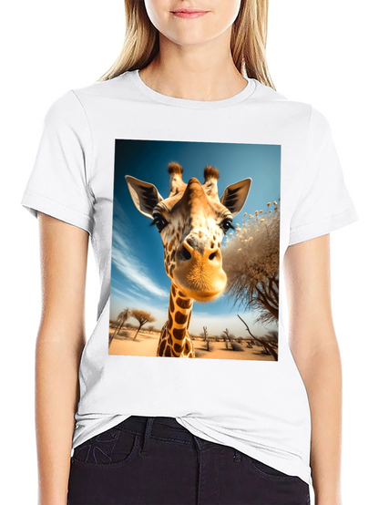 Giraffe Portrait Graphic Tee - Black Unisex Shirt