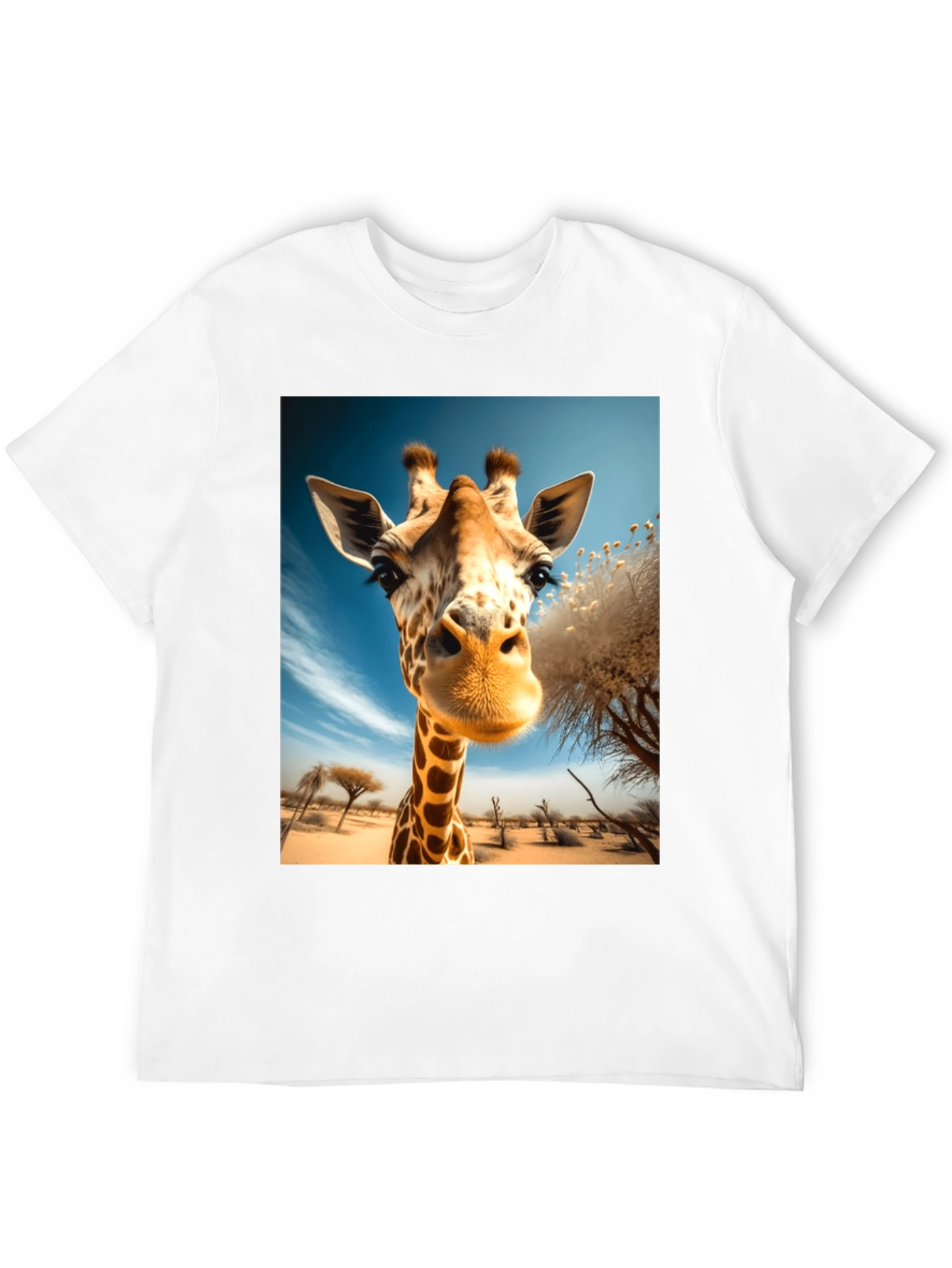 Giraffe Portrait Graphic Tee - Black Unisex Shirt