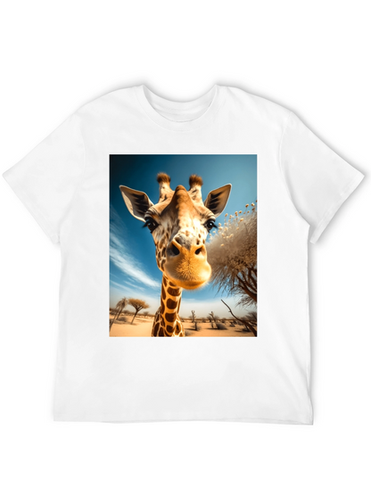 Giraffe Portrait Graphic Tee - Black Unisex Shirt