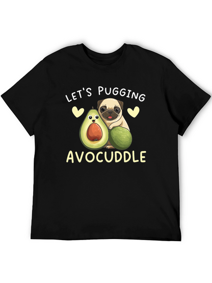 Lets Pugging Avocuddle Black T-Shirt