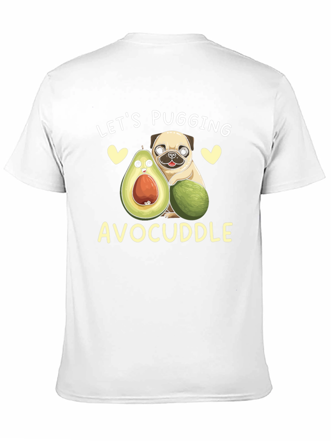 Lets Pugging Avocuddle Black T-Shirt