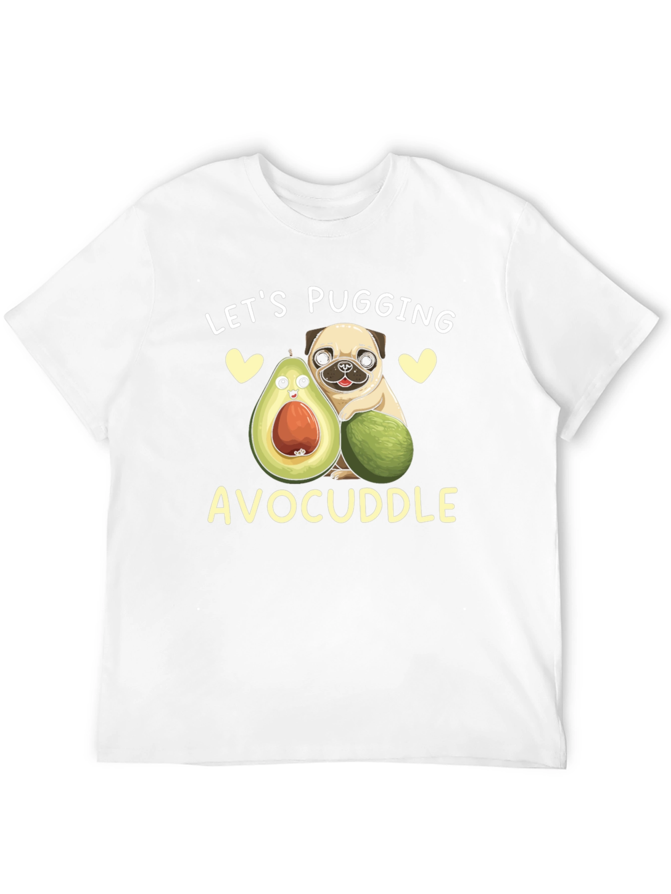 Lets Pugging Avocuddle Black T-Shirt