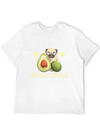 Lets Pugging Avocuddle Black T-Shirt