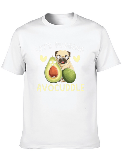 Lets Pugging Avocuddle Black T-Shirt