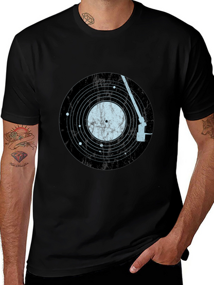 Vinyl Record Solar System Mens Tee