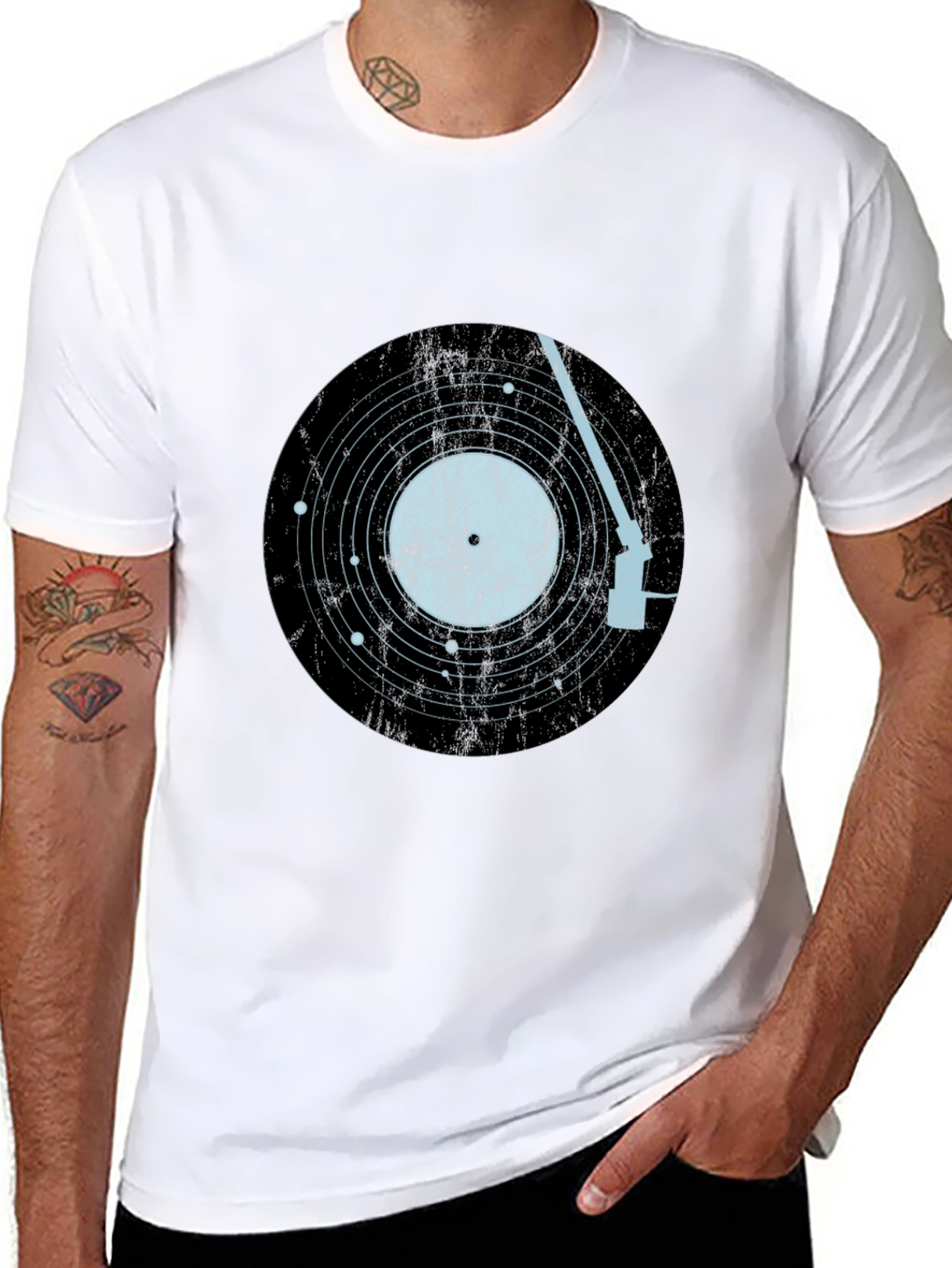 Vinyl Record Solar System Mens Tee
