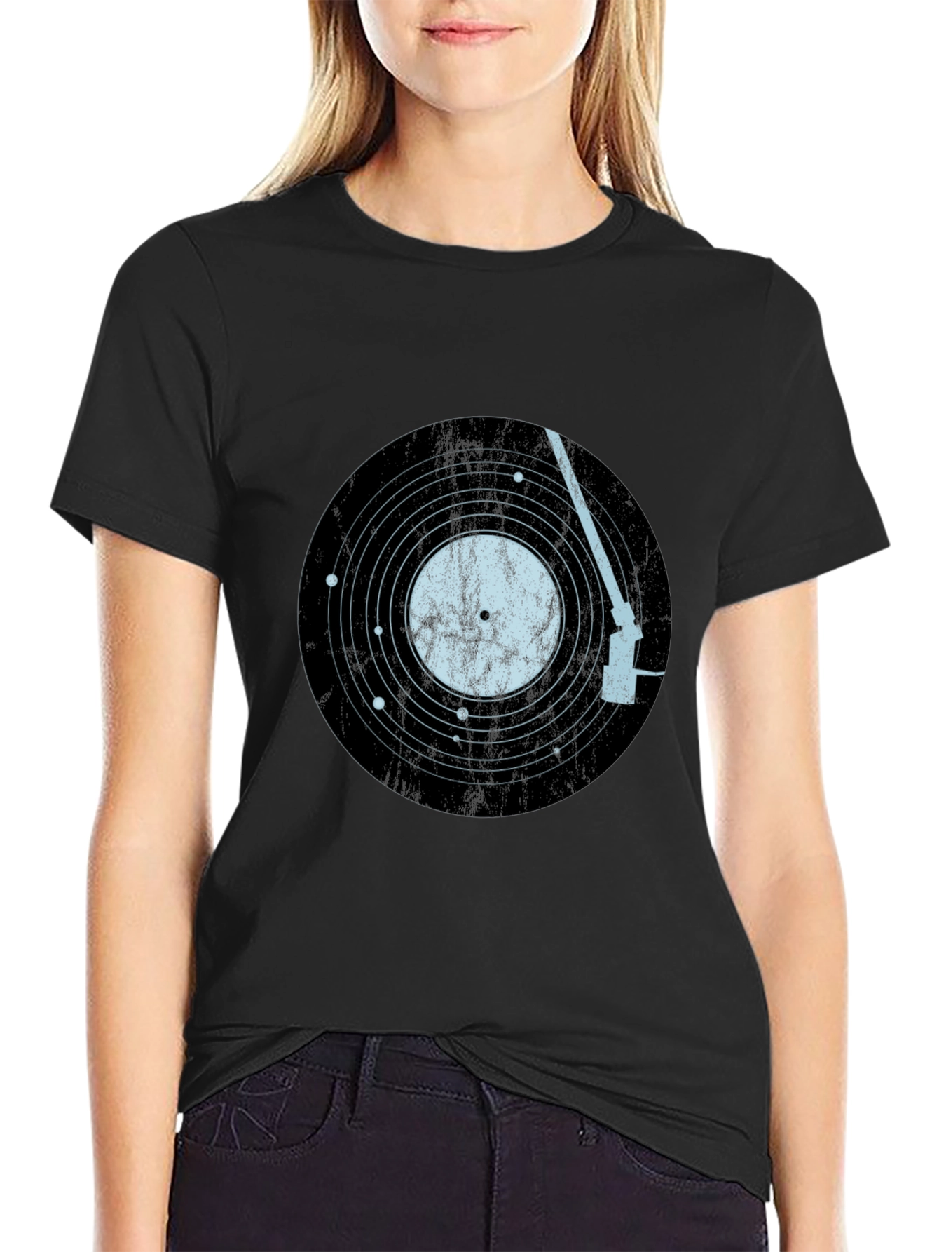 Vinyl Record Solar System Mens Tee