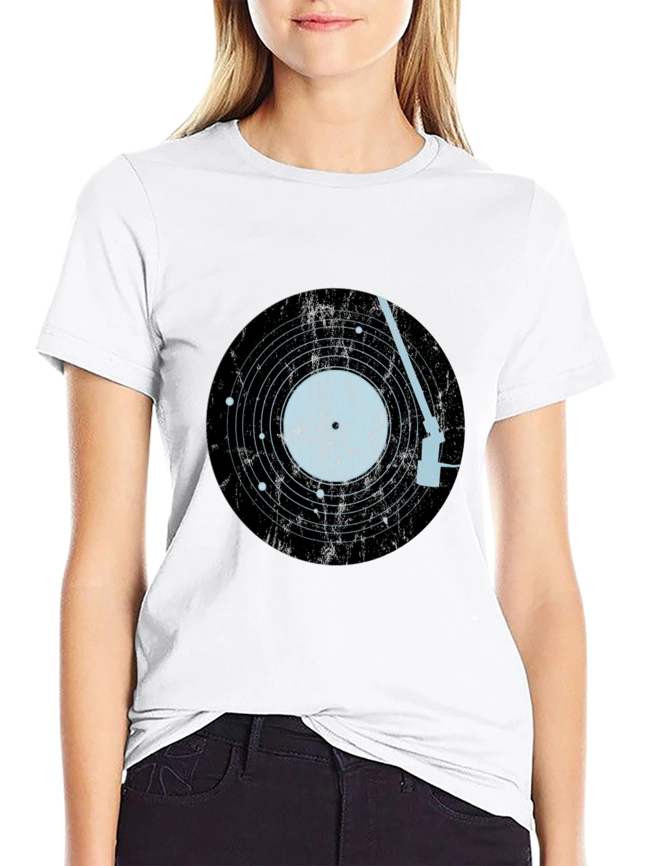 Vinyl Record Solar System Mens Tee