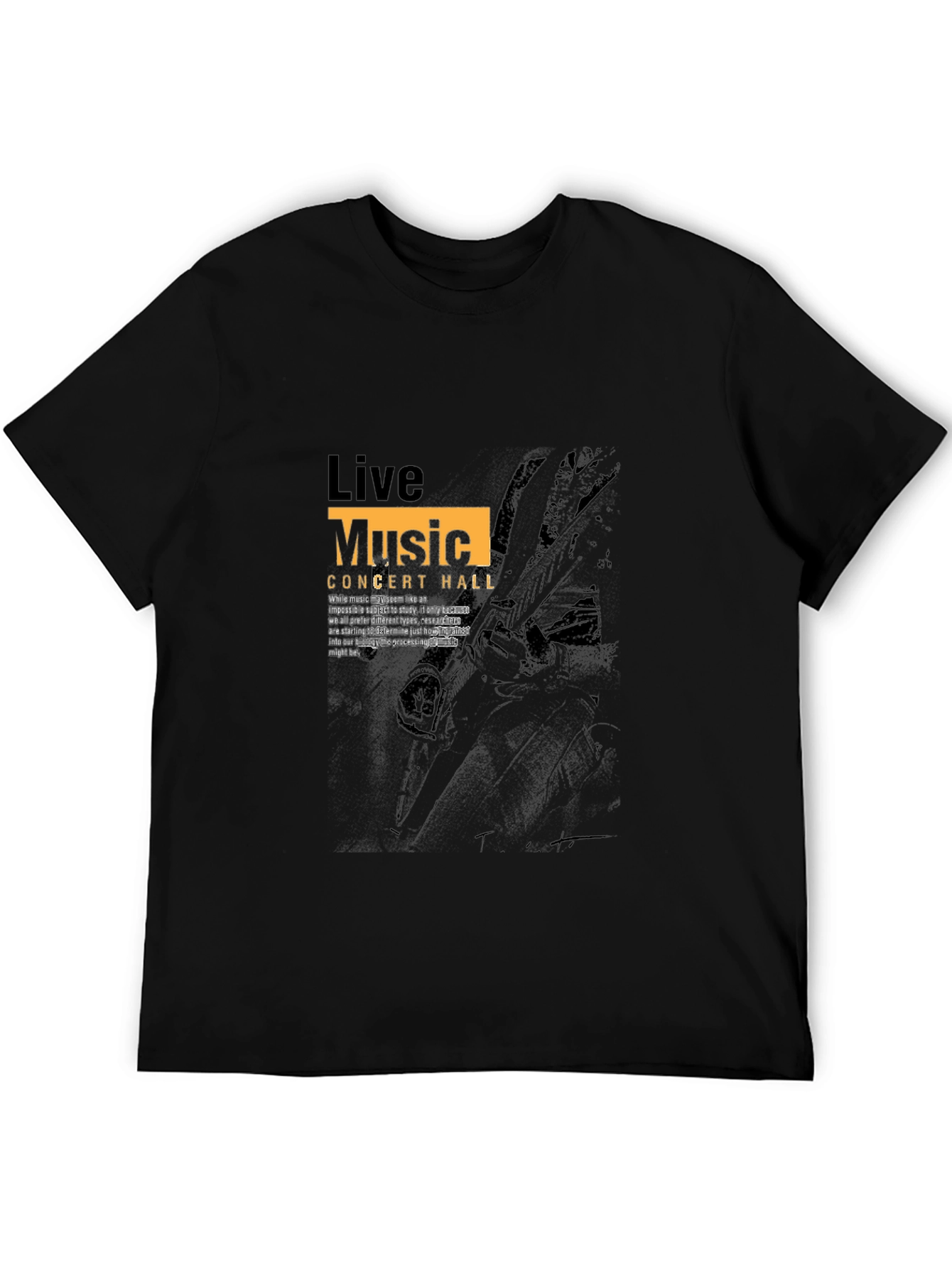 Live Music Concert Hall Black Graphic Tee
