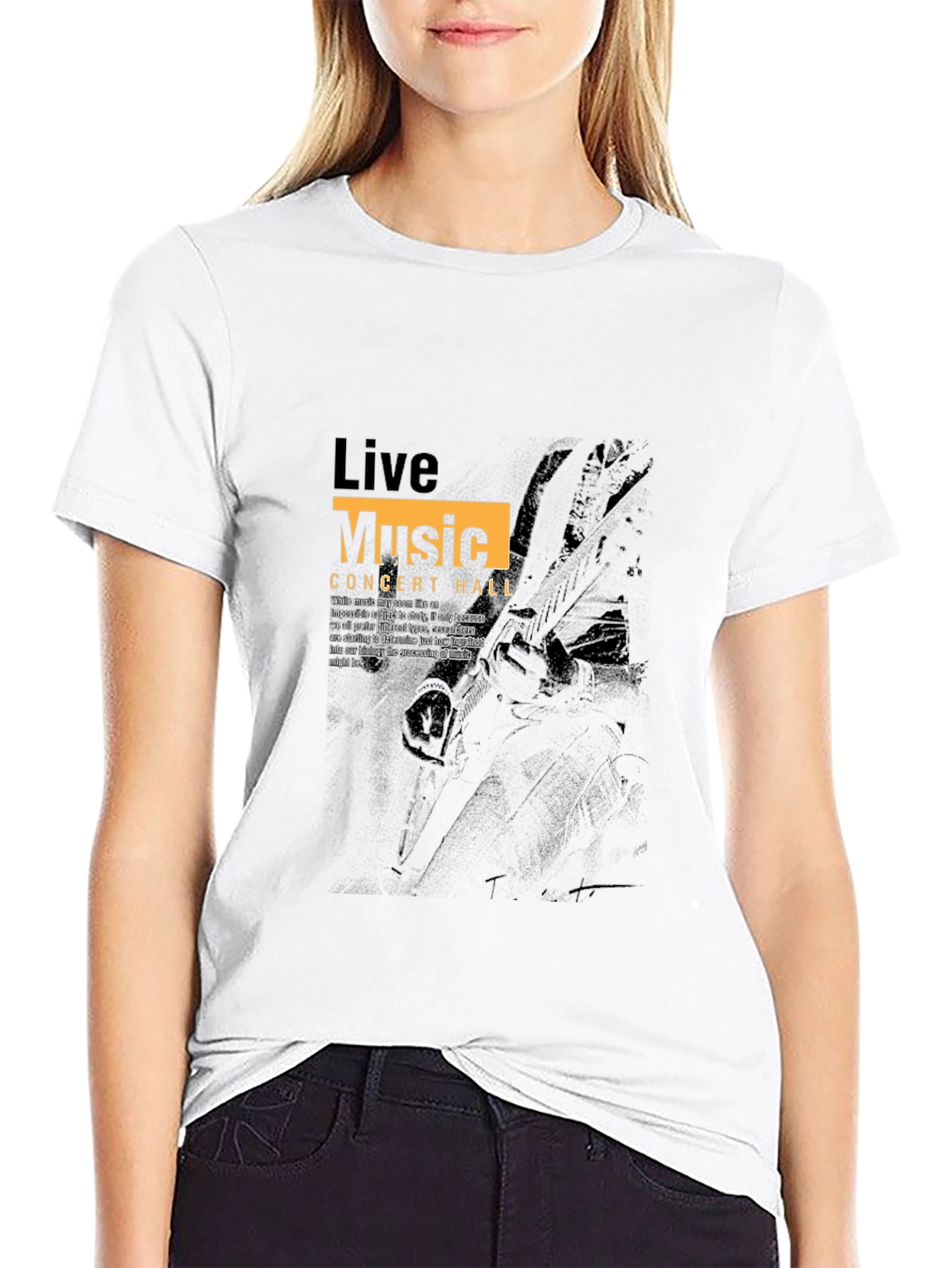 Live Music Concert Hall Black Graphic Tee