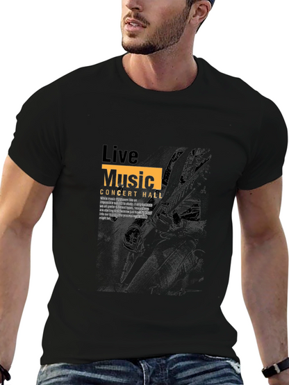 Live Music Concert Hall Black Graphic Tee