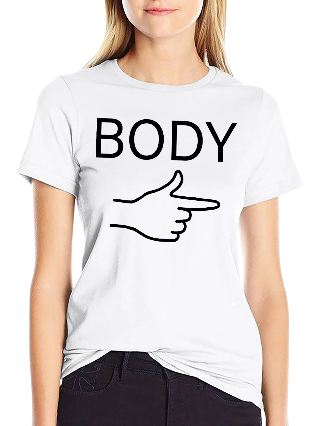 Humorous Body Pointing T-Shirt