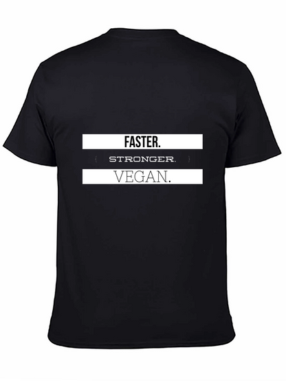 Vegan Stronger Faster T-Shirt - Black