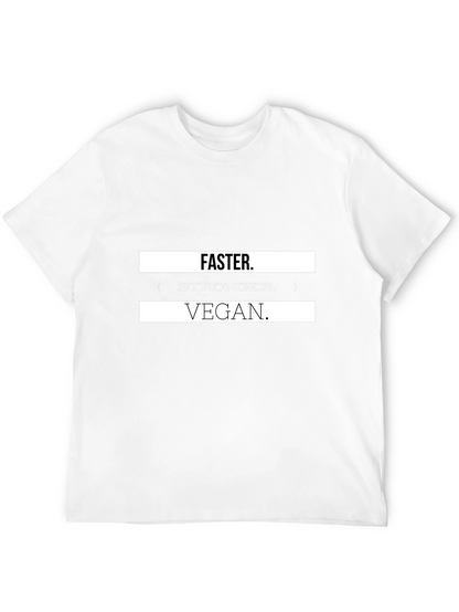 Vegan Stronger Faster T-Shirt - Black