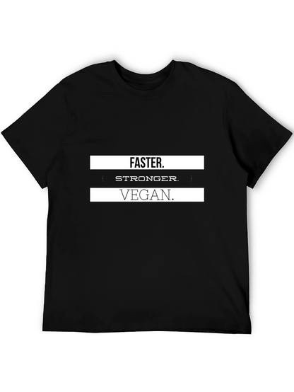 Vegan Stronger Faster T-Shirt - Black