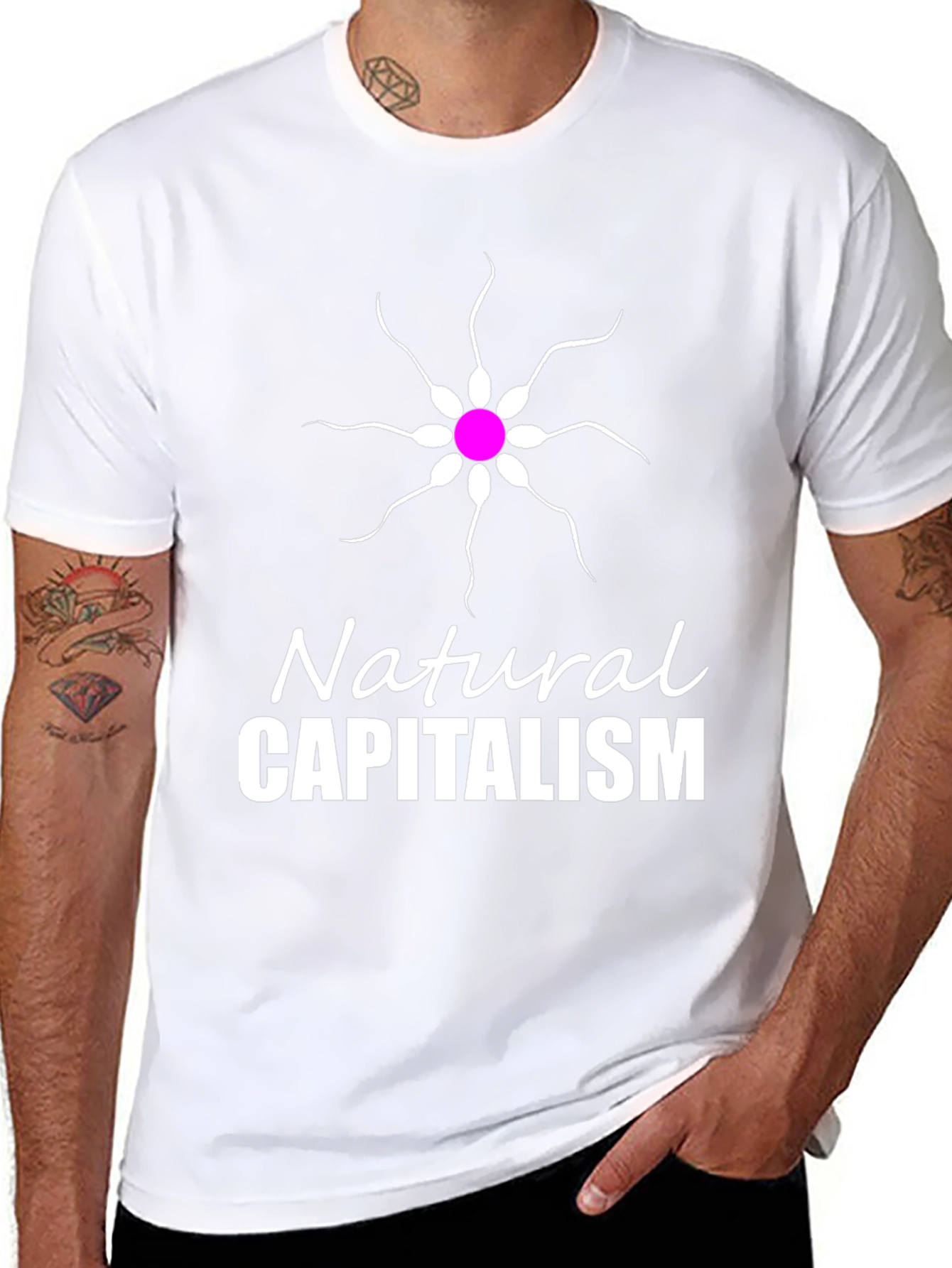 Natural Capitalism T-Shirt Funny Sperm Design Tee