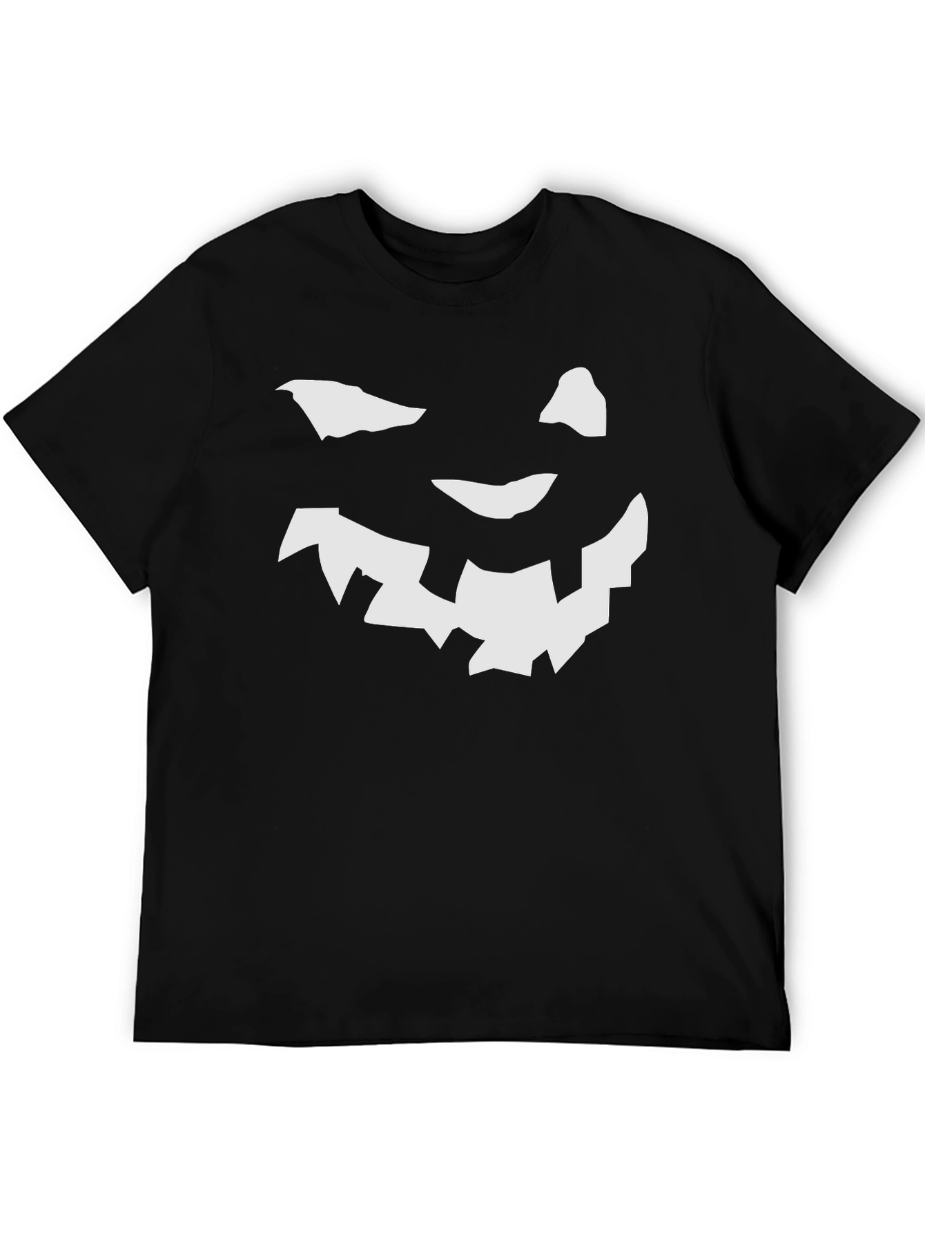 Halloween Pumpkin Face Graphic Tee - Black T-Shirt