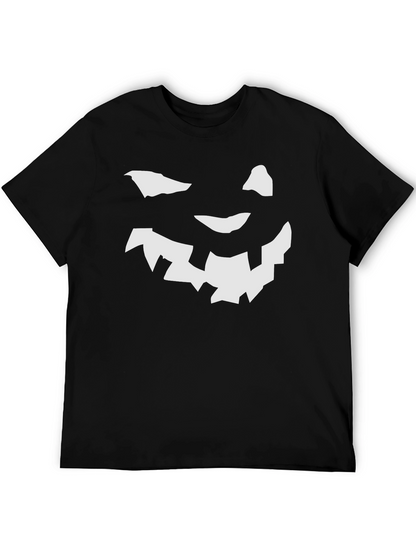 Halloween Pumpkin Face Graphic Tee - Black T-Shirt