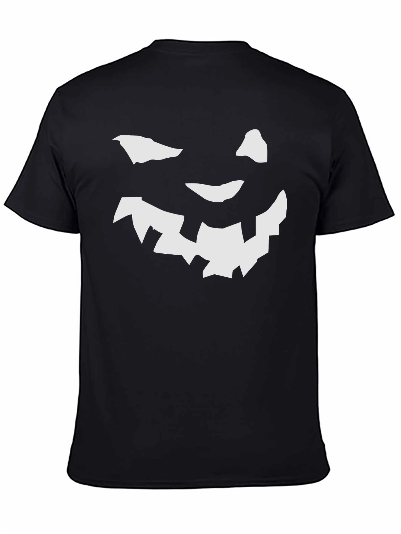Halloween Pumpkin Face Graphic Tee - Black T-Shirt
