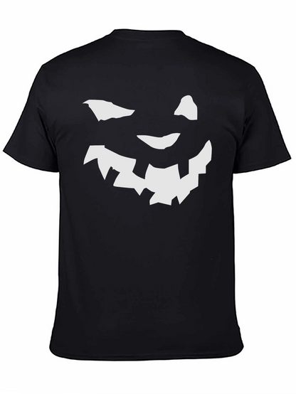 Halloween Pumpkin Face Graphic Tee - Black T-Shirt