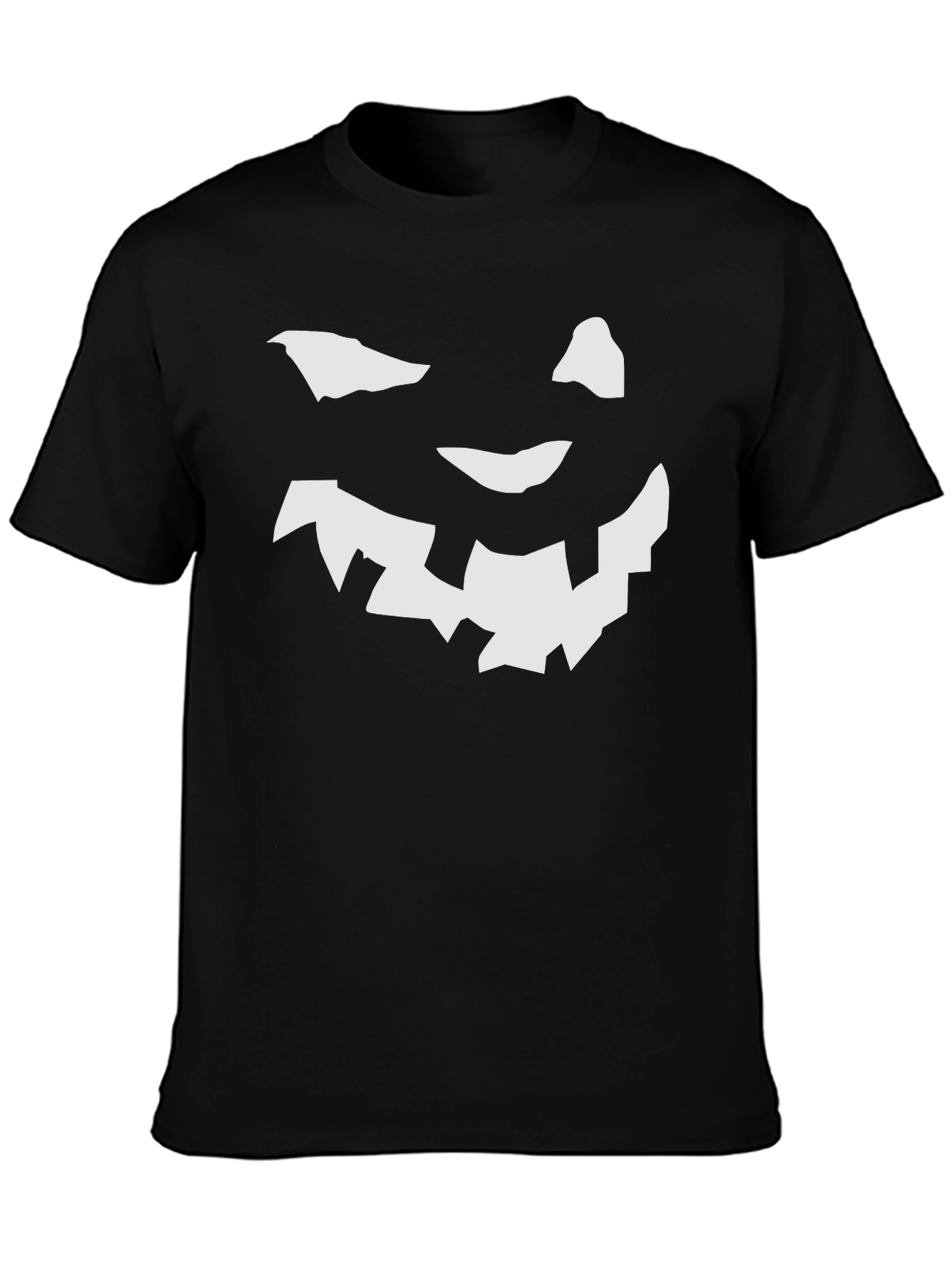 Halloween Pumpkin Face Graphic Tee - Black T-Shirt