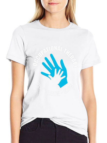 Occupational Therapy Play Learn Grow Black T-Shirt