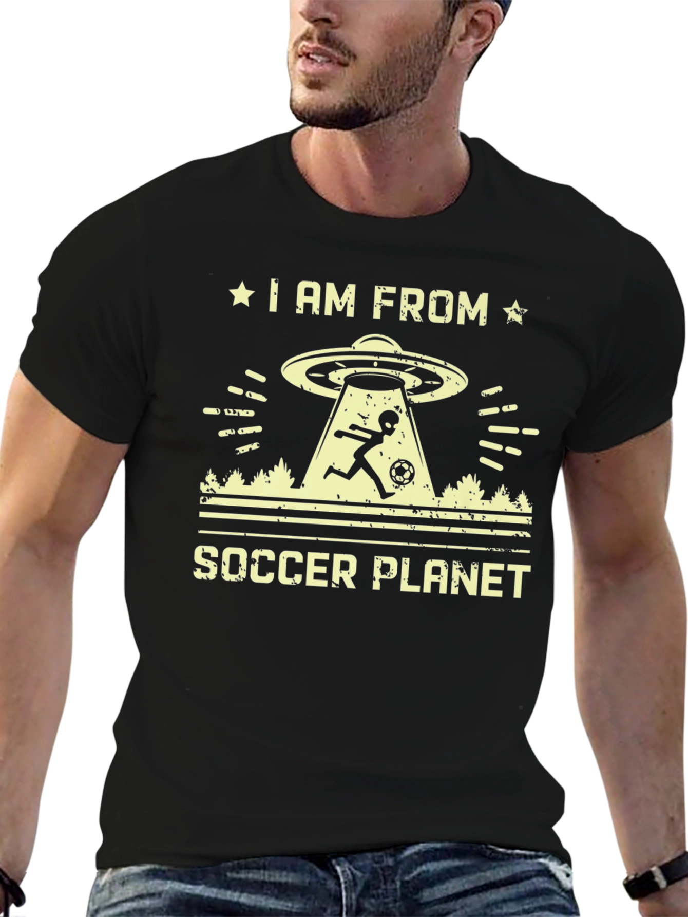 Soccer Planet Alien Graphic T-Shirt