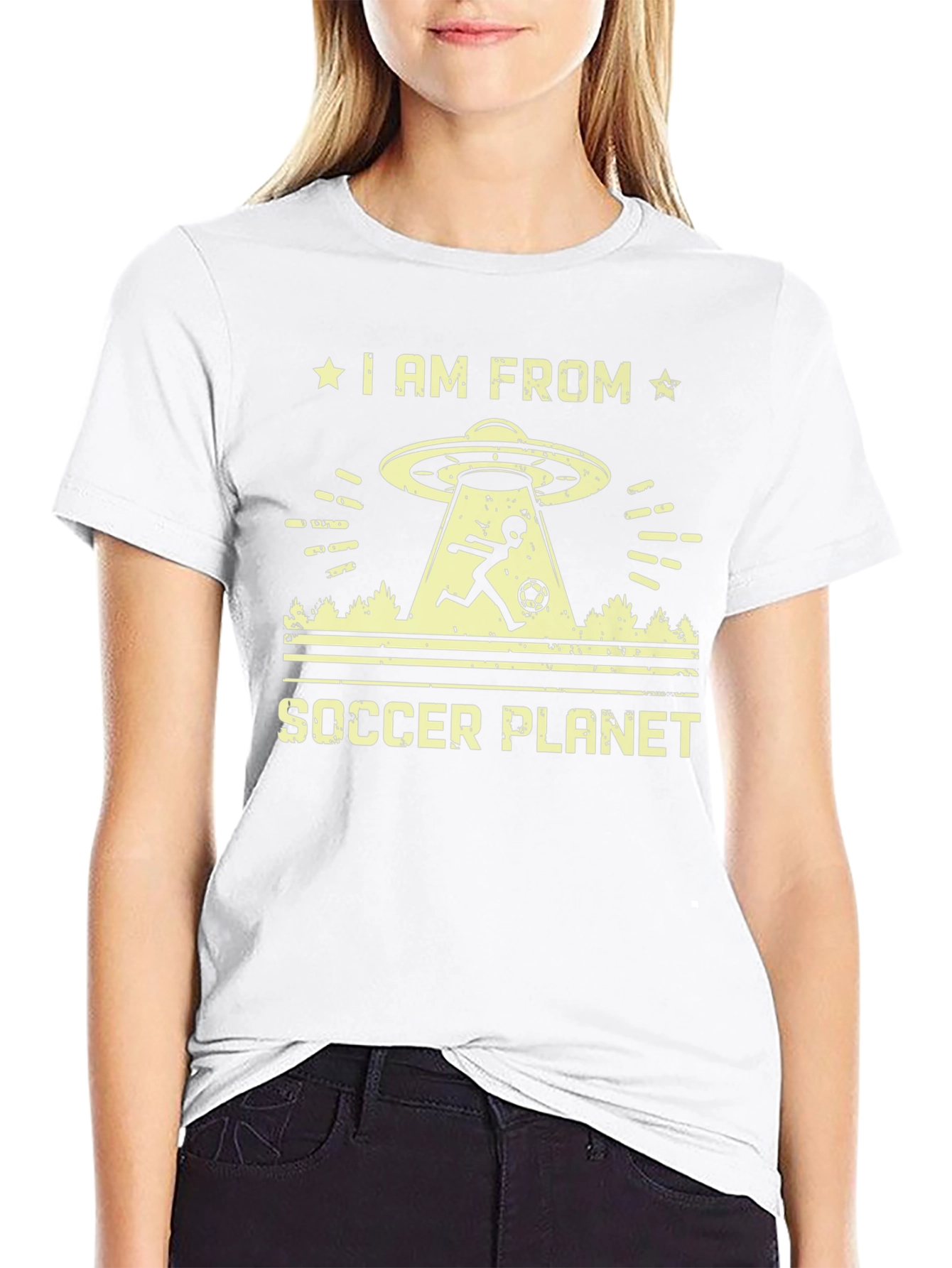 Soccer Planet Alien Graphic T-Shirt