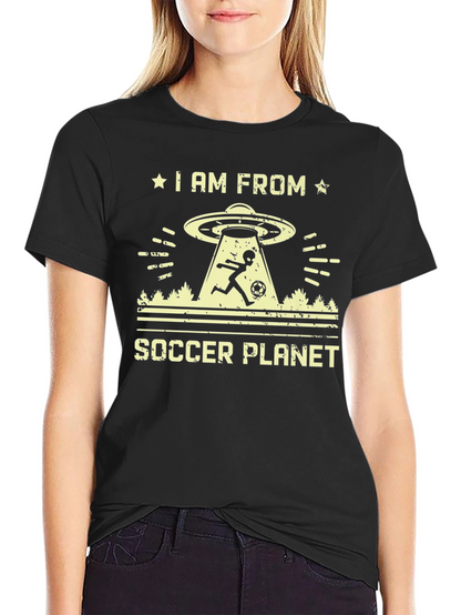 Soccer Planet Alien Graphic T-Shirt