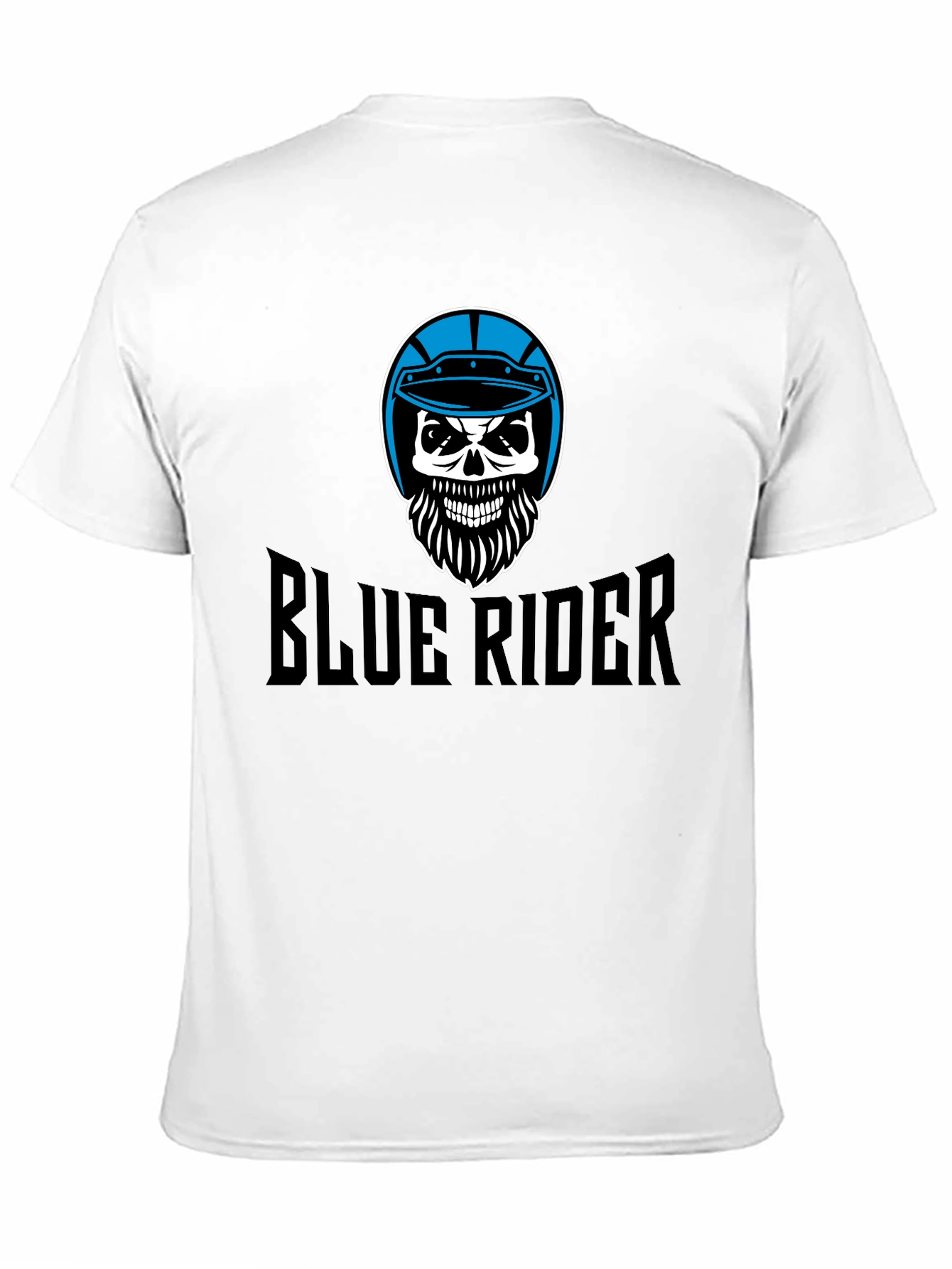 Blue Rider Skull T-Shirt - Black Graphic Tee
