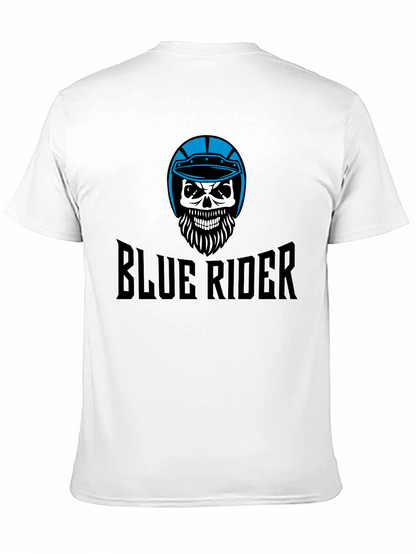 Blue Rider Skull T-Shirt - Black Graphic Tee