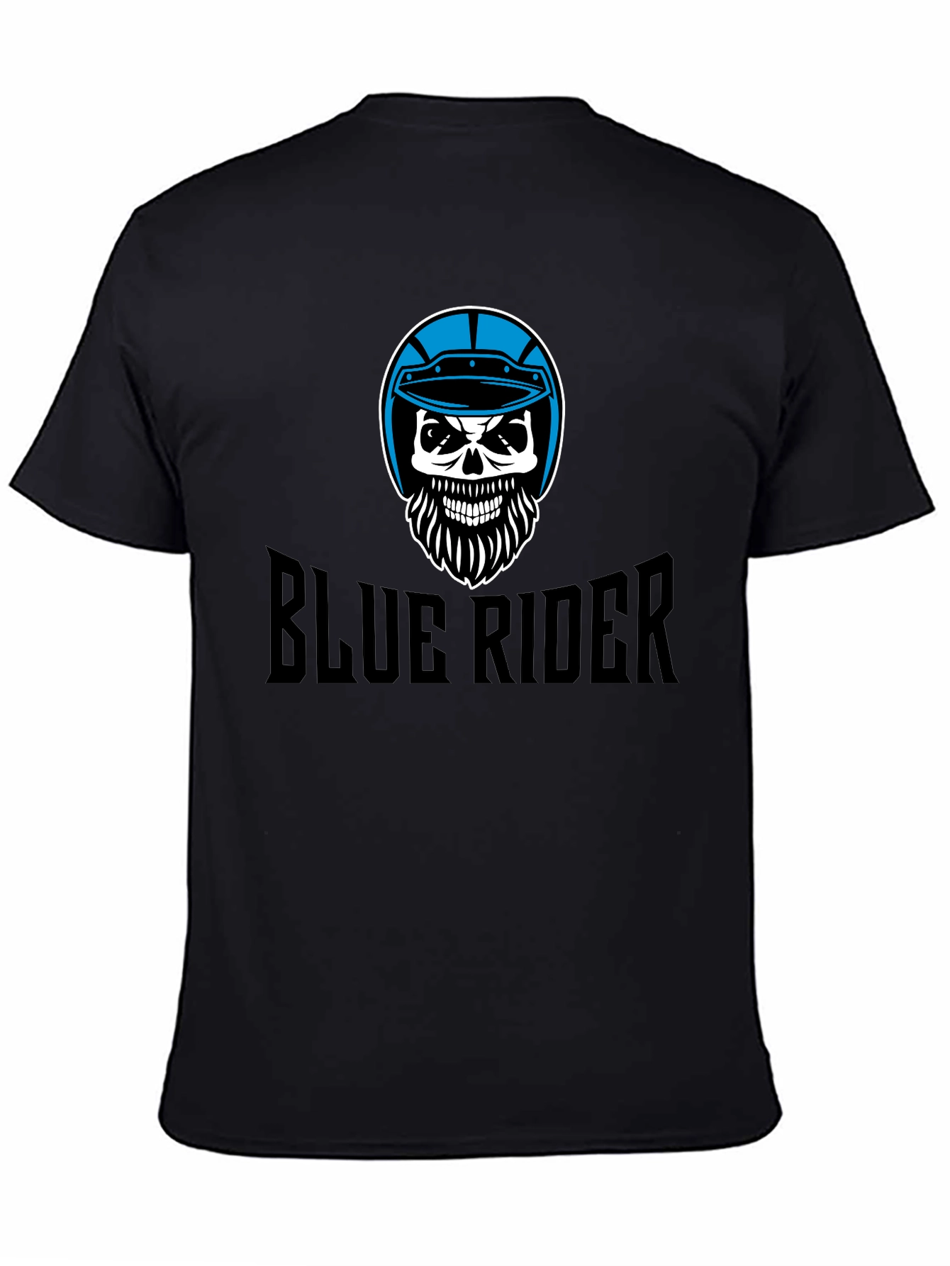 Blue Rider Skull T-Shirt - Black Graphic Tee